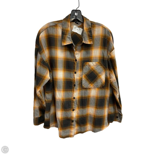 Top Long Sleeve By Divided In Plaid Pattern, Size: M