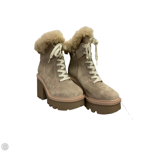 Boots Ankle Heels By Cato In Tan, Size: 8