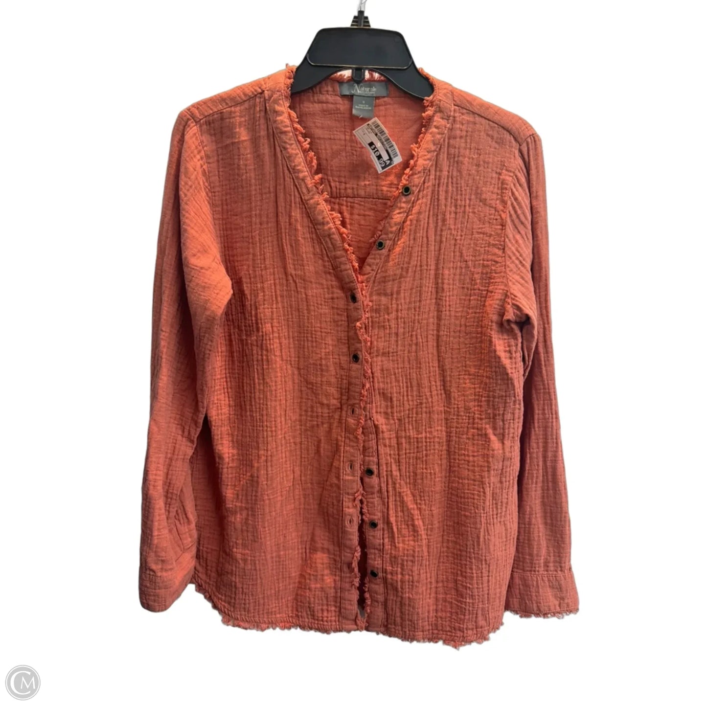 Top Long Sleeve By Natural Reflections In Orange, Size: S