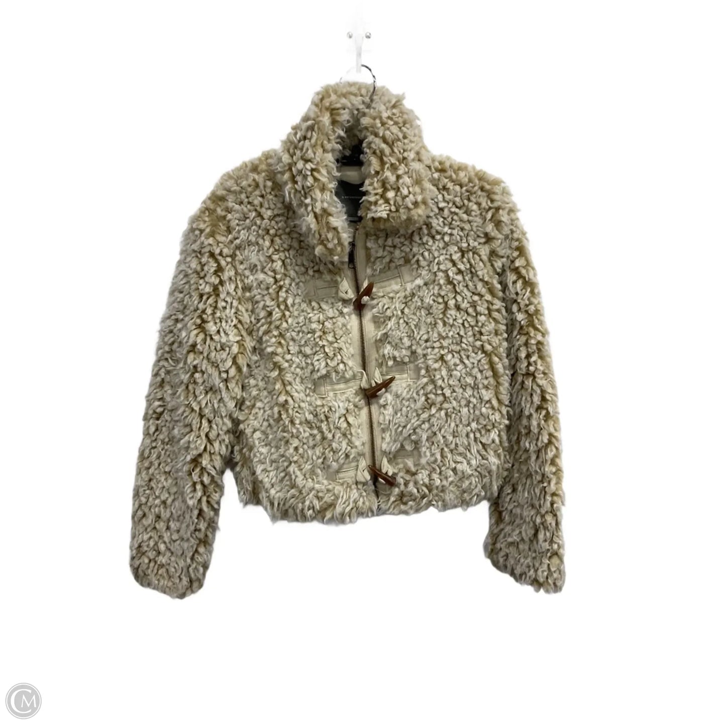 Jacket Faux Fur & Sherpa By Anthropologie In Cream, Size: Xs