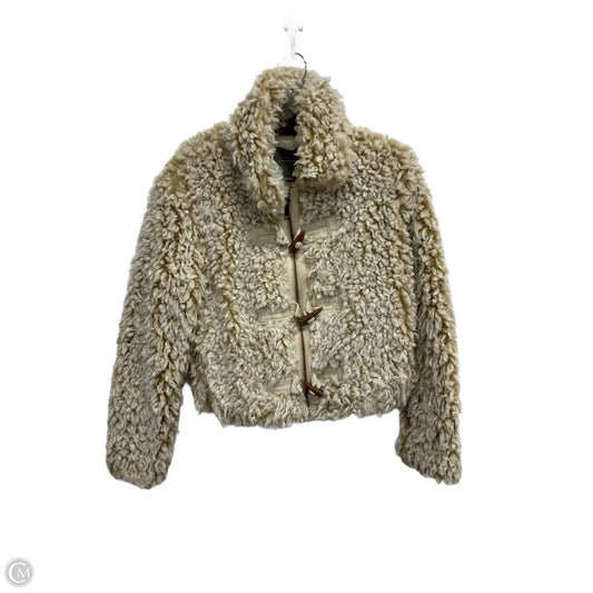 Jacket Faux Fur & Sherpa By Anthropologie In Cream, Size: Xs