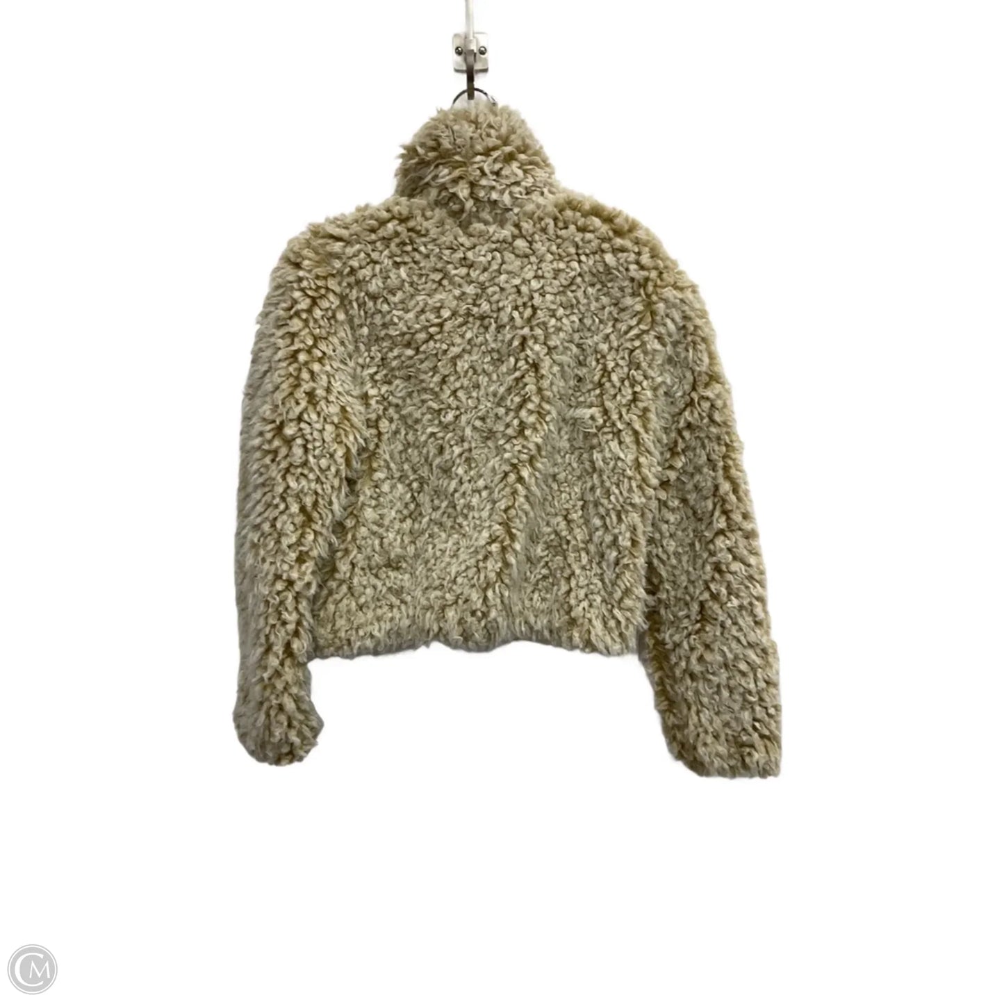 Jacket Faux Fur & Sherpa By Anthropologie In Cream, Size: Xs