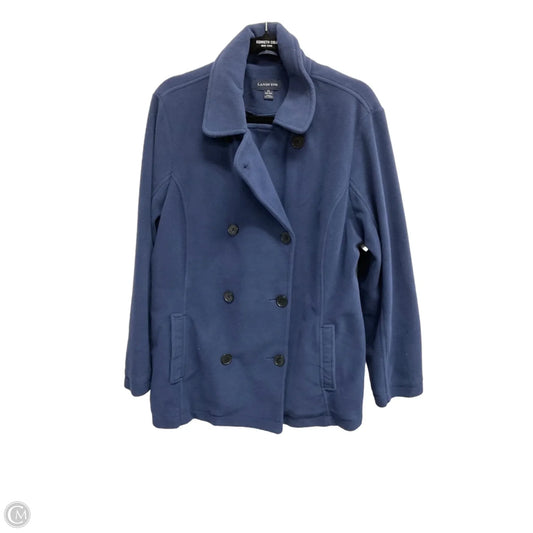 Coat Peacoat By Lands End In Blue, Size: 1x