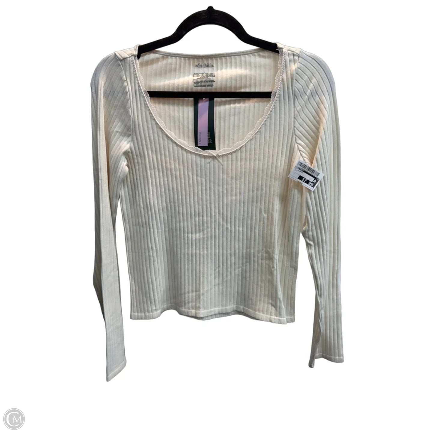 Top Long Sleeve Basic By Wild Fable In Cream, Size: L