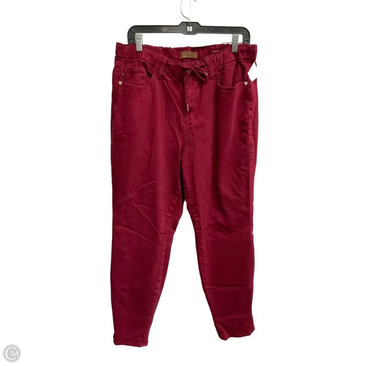 Jeans Skinny By Judy Blue In Red, Size: 14