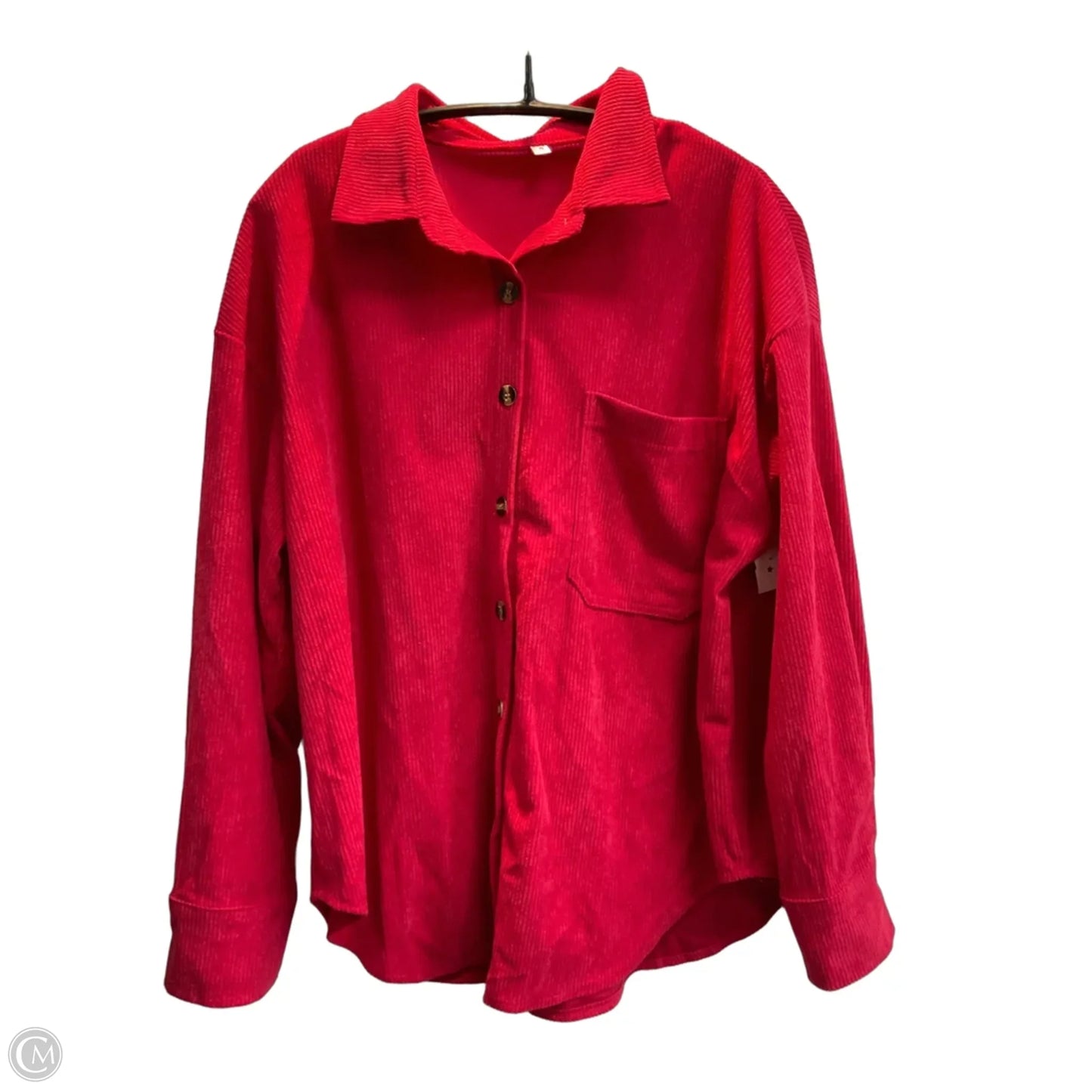 Jacket Shirt By Clothes Mentor In Red, Size: S