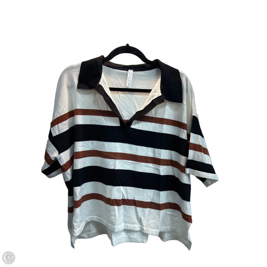 Top Short Sleeve By Stylus In Striped Pattern, Size: Xl