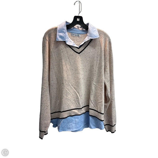 Top Long Sleeve By 89th And Madison In Blue & Pink, Size: Xl