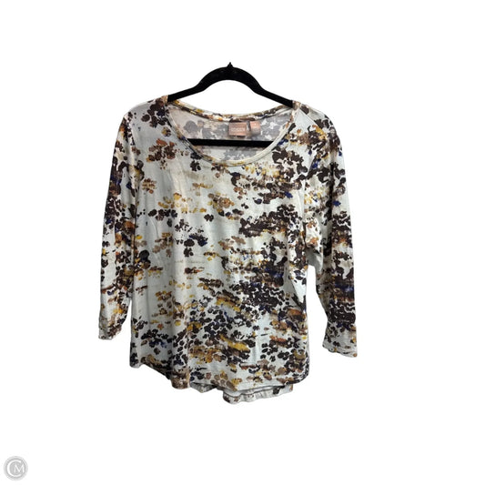 Top Long Sleeve Basic By Chicos In Multi-colored, Size: M