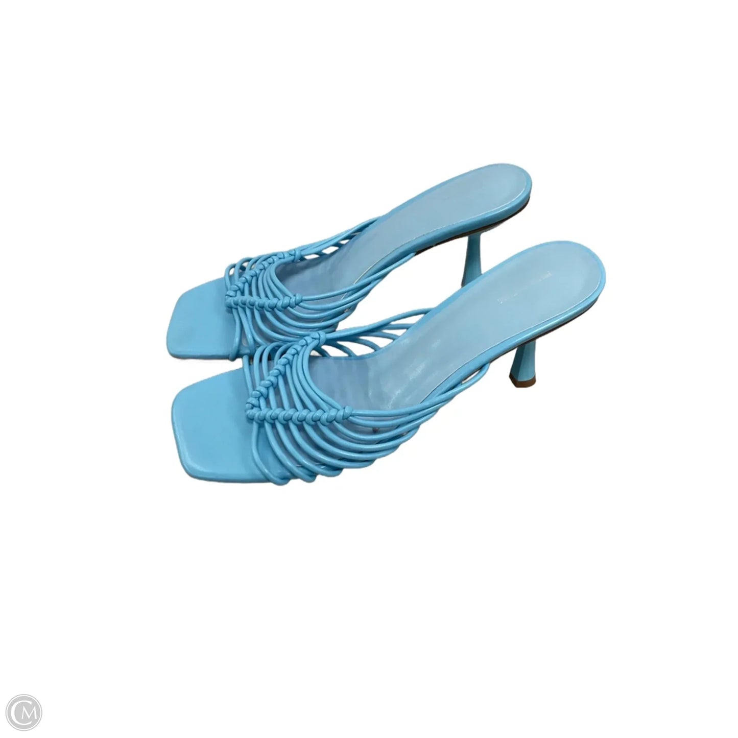 Sandals Heels Kitten By Pretty Little Thing In Blue, Size: 8