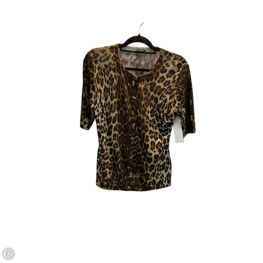 Cardigan Designer By Lafayette 148 In Animal Print, Size: M