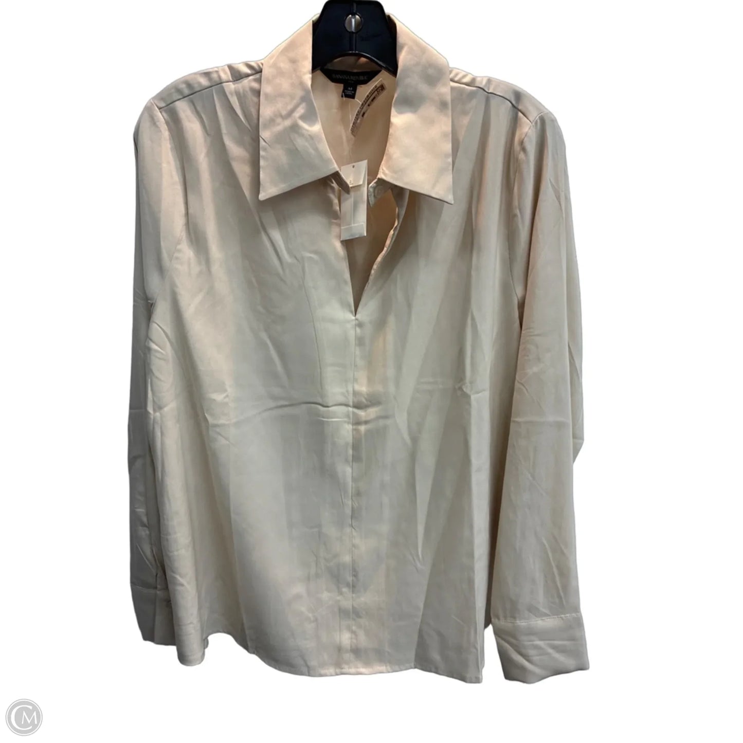 Blouse Long Sleeve By Banana Republic In Beige, Size: M