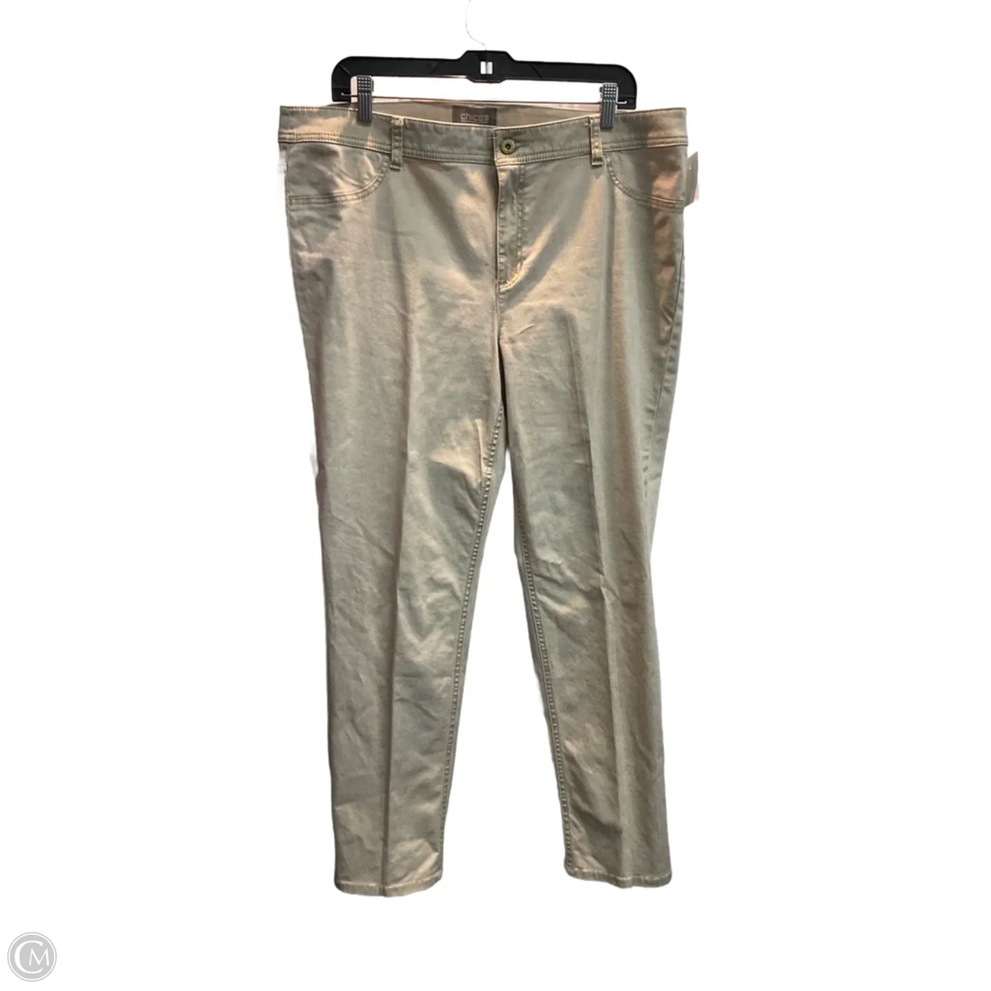 Jeans Skinny By Chicos In Gold, Size: 16