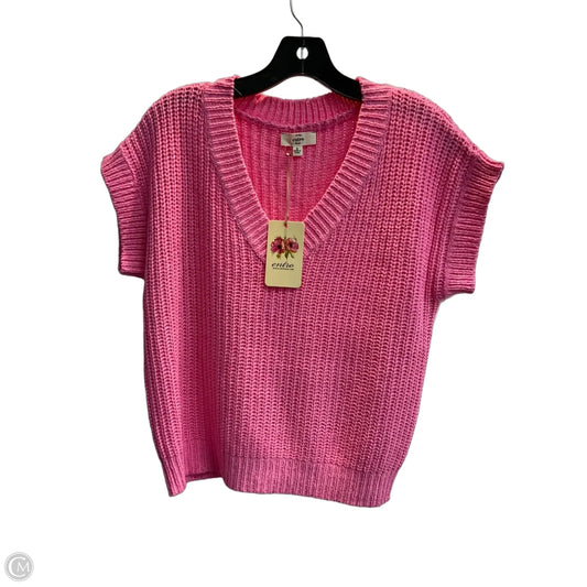 Sweater Short Sleeve By Entro In Pink, Size: S