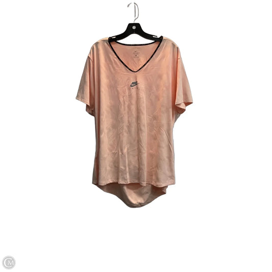 Athletic Top Short Sleeve By Nike Apparel In Peach, Size: 3x