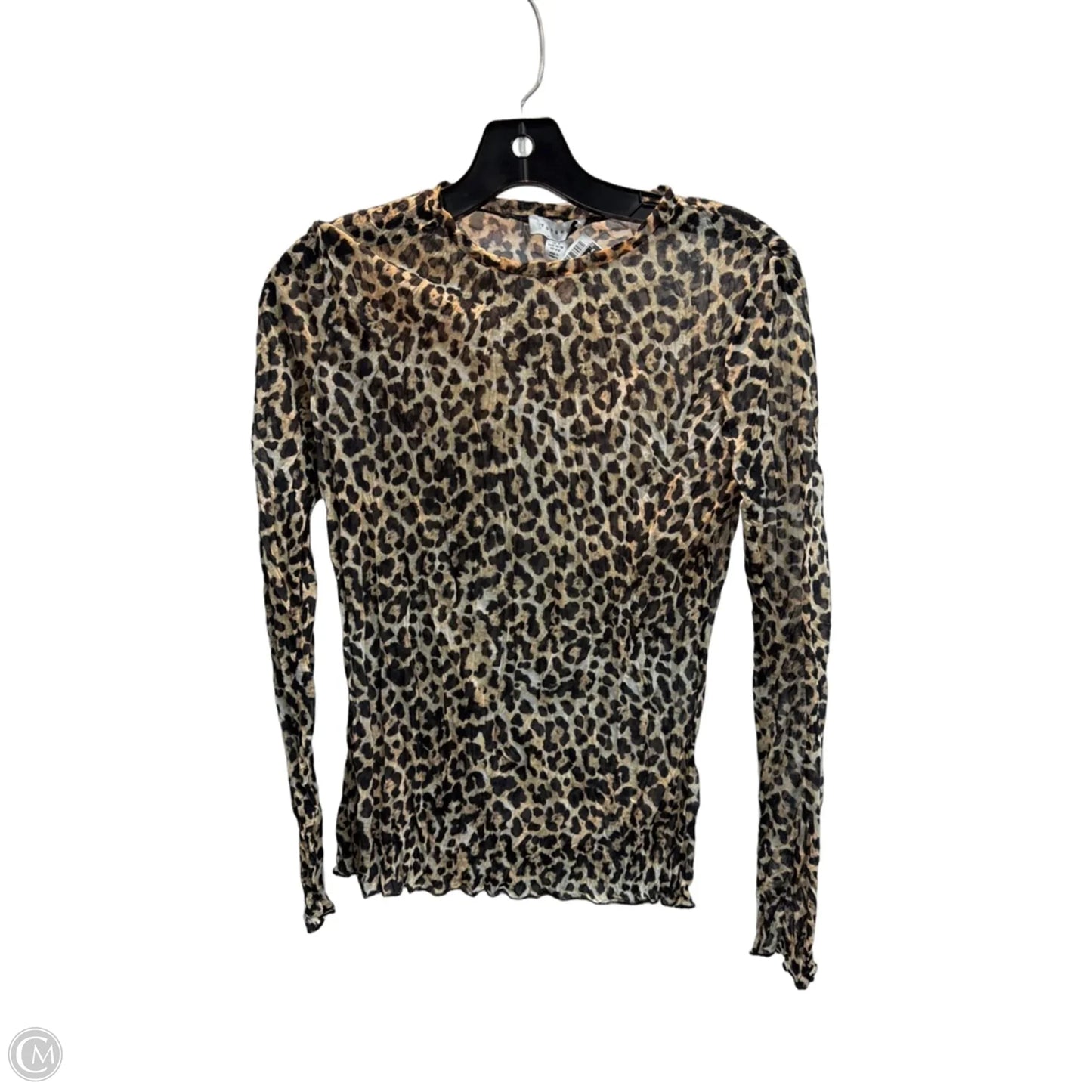 Top Long Sleeve By Top Shop In Animal Print, Size: S
