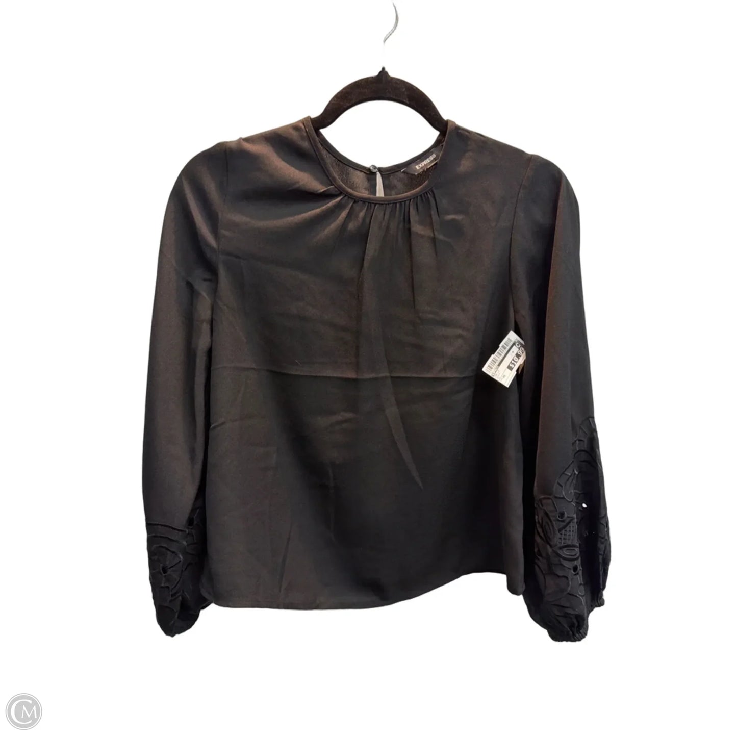 Top Long Sleeve By Express In Black, Size: Xs