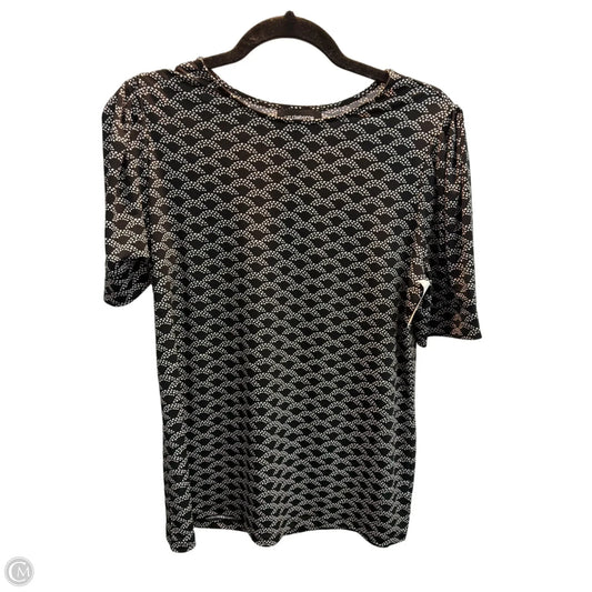 Top Short Sleeve By Liz Claiborne In Black & Cream, Size: M