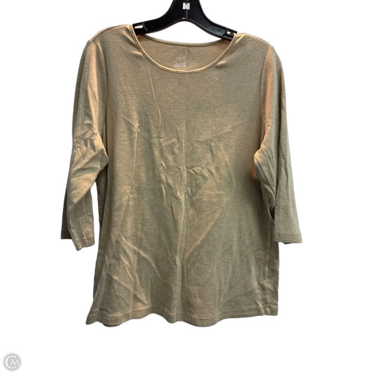 Top Long Sleeve Basic By Cj Banks In Tan, Size: Xl