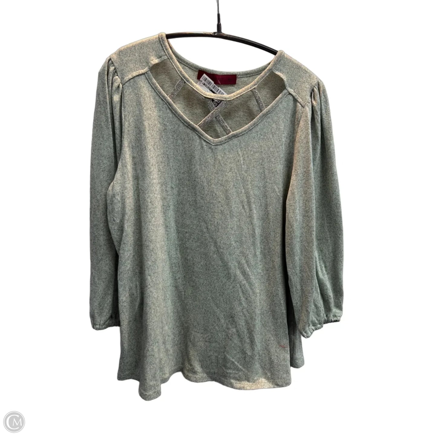 Top Long Sleeve By Love Scarlett In Green, Size: L