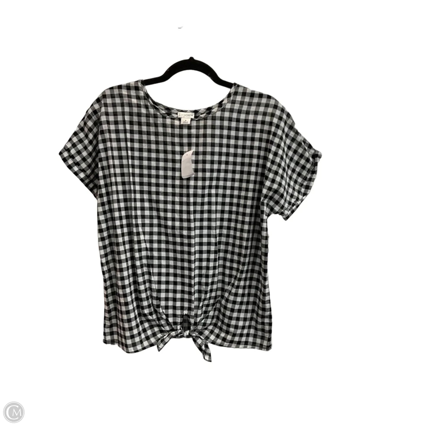 Top Short Sleeve By J. Crew In Checkered Pattern, Size: S