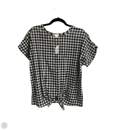 Top Short Sleeve By J. Crew In Checkered Pattern, Size: S