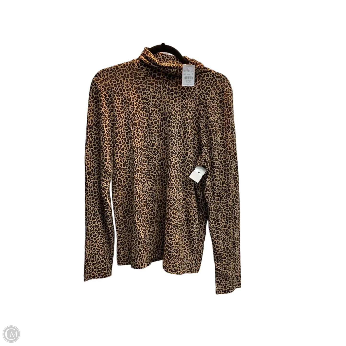 Top Long Sleeve Basic By J. Crew In Animal Print, Size: L