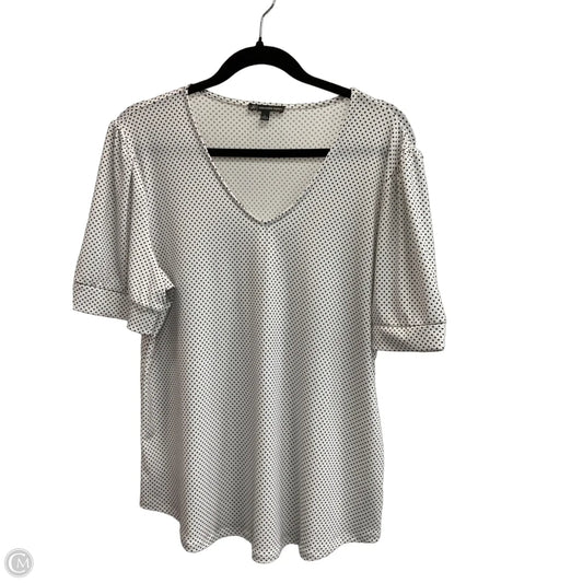 Top Short Sleeve By Adrianna Papell In Polkadot Pattern, Size: L
