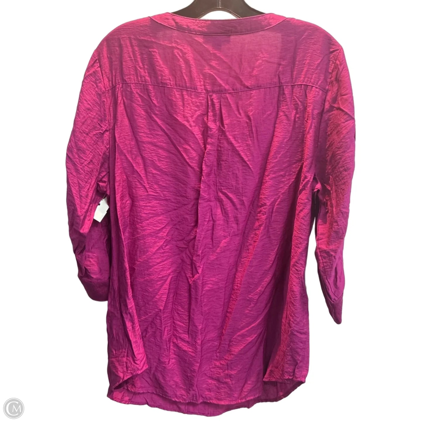 Top Long Sleeve By Roz And Ali In Pink, Size: 1x