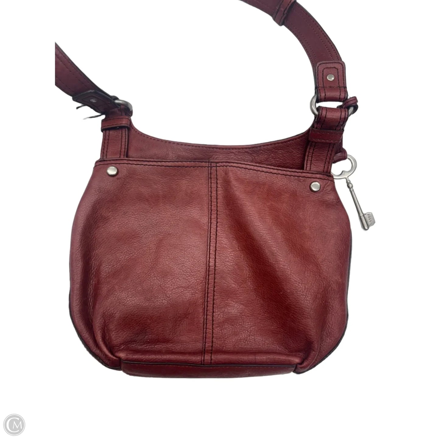Crossbody Leather By Fossil, Size: Medium