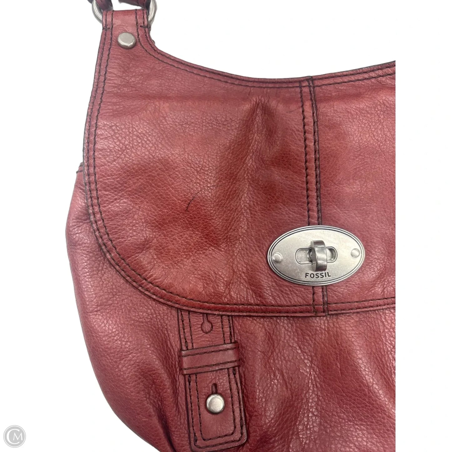 Crossbody Leather By Fossil, Size: Medium