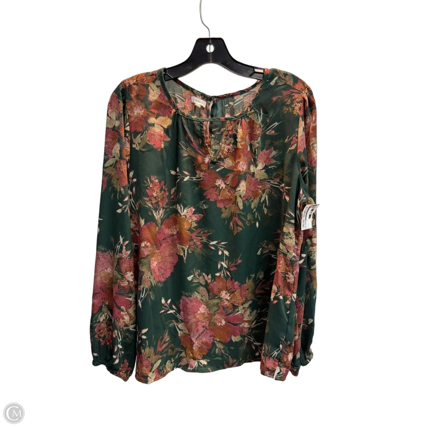 Top Long Sleeve By Maurices In Floral Print, Size: L