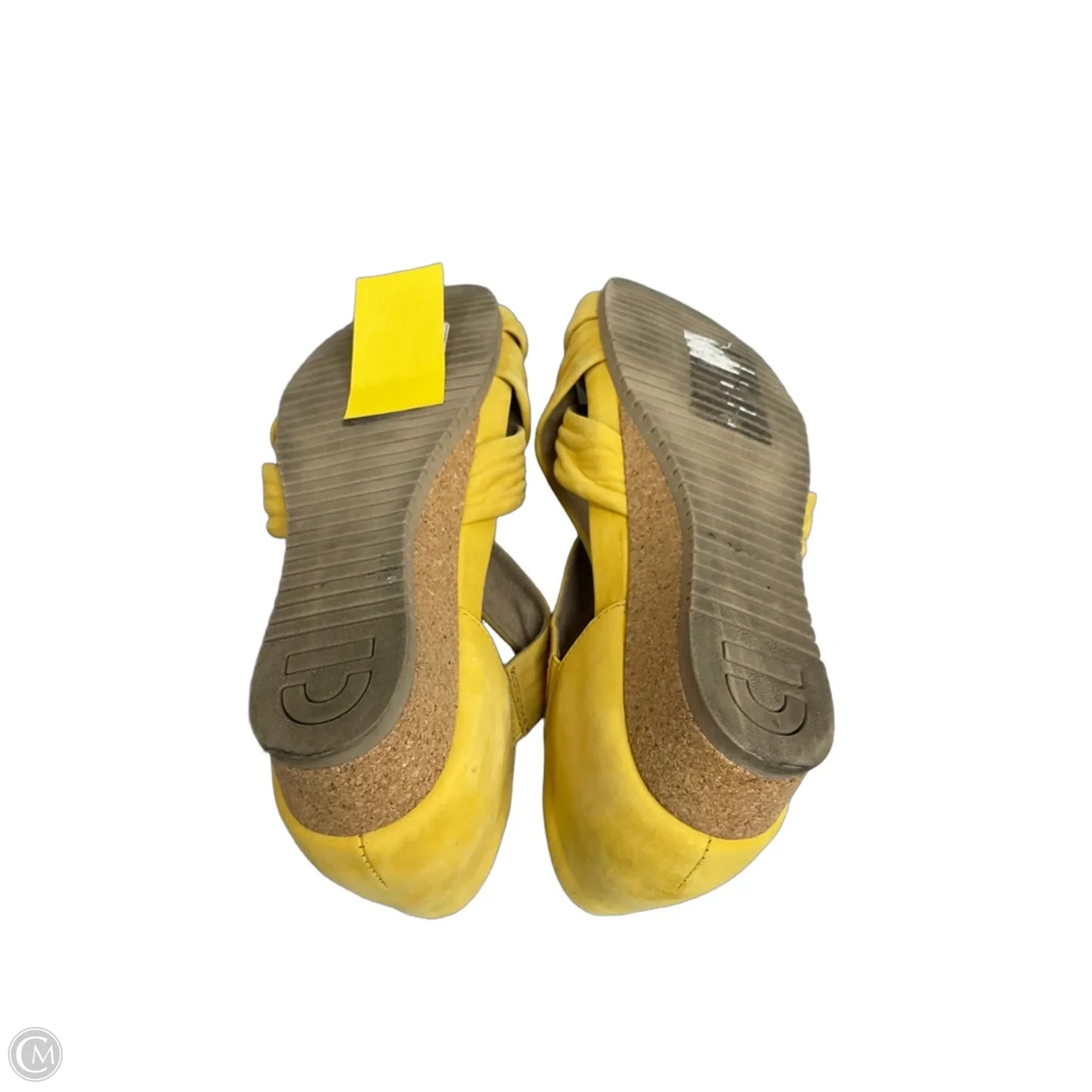 Sandals Heels Wedge By Earth In Yellow, Size: 9