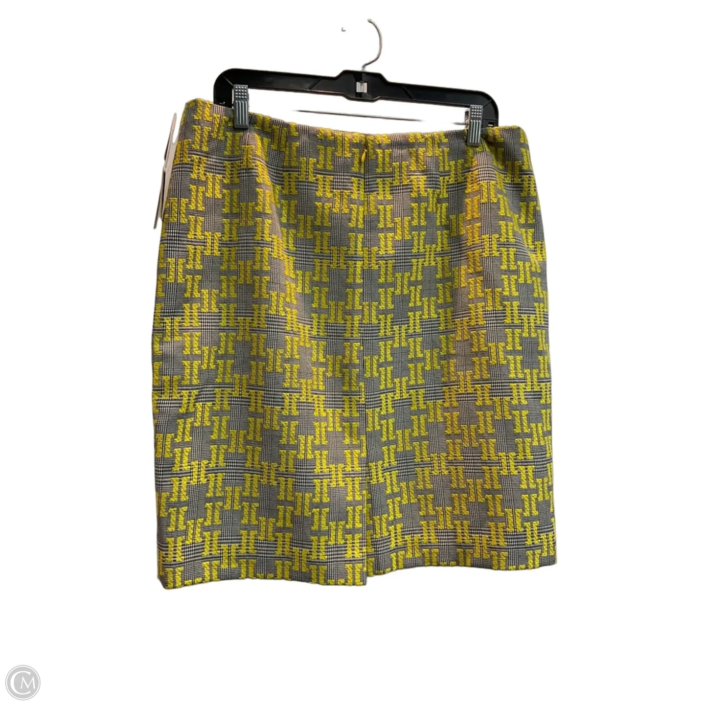 Skirt Midi By Kasper In Grey & Yellow, Size: 14p