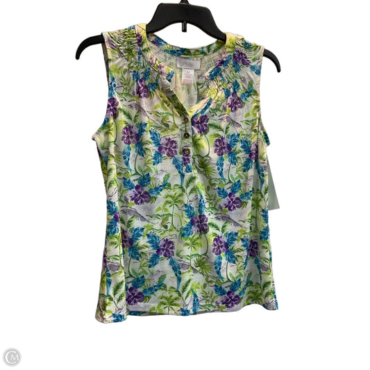 Top Sleeveless By Stella Parker In Floral Print, Size: Sp