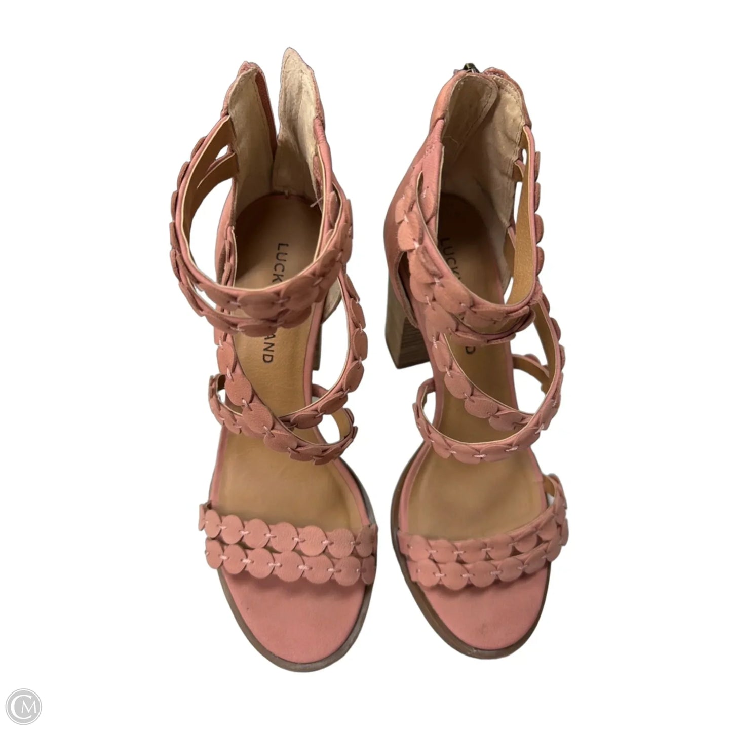 Sandals Heels Block By Lucky Brand In Pink, Size: 9