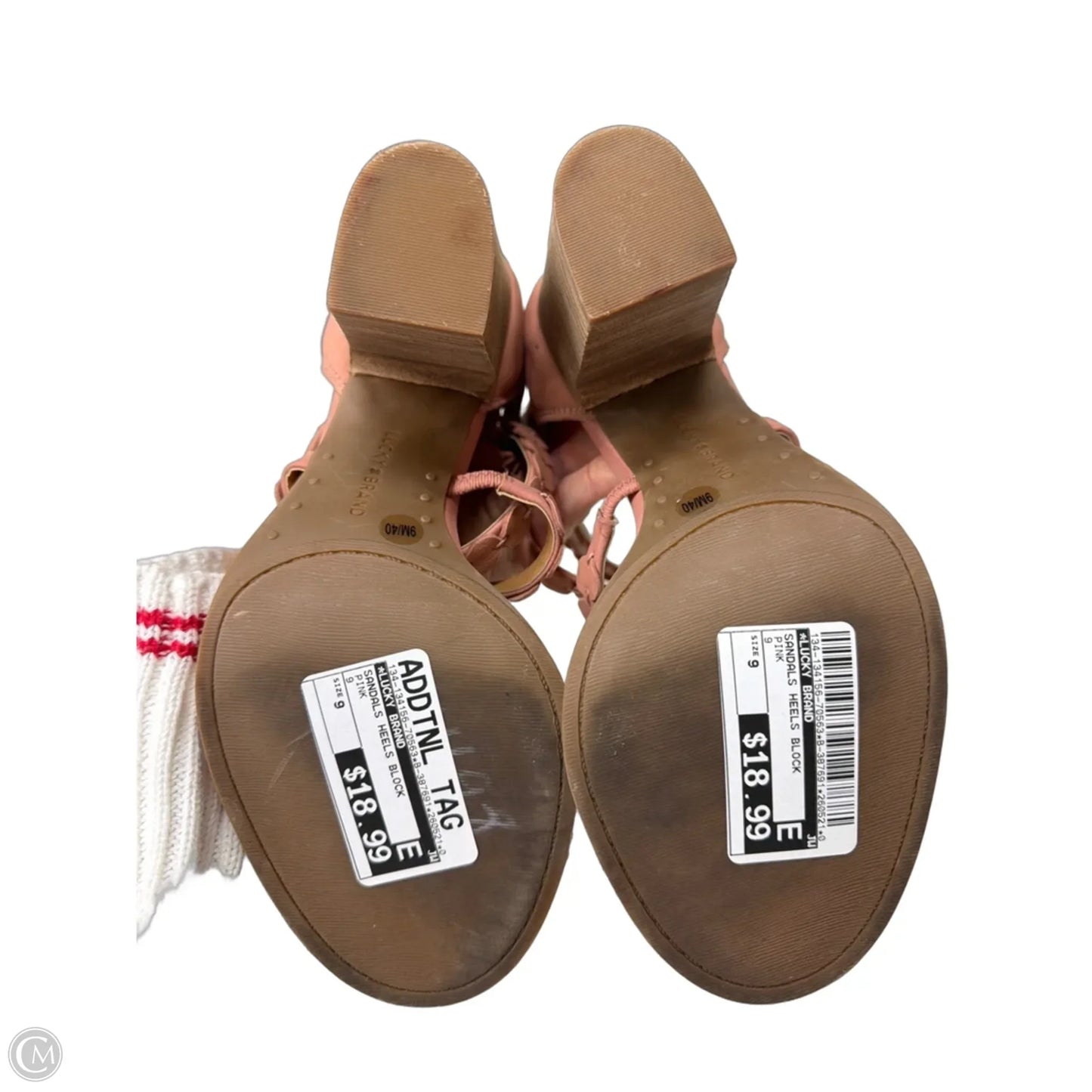 Sandals Heels Block By Lucky Brand In Pink, Size: 9