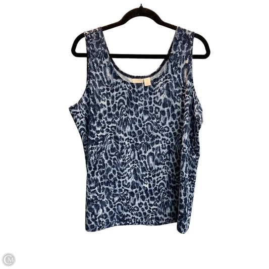 Top Sleeveless By Chicos In Blue, Size: Xl
