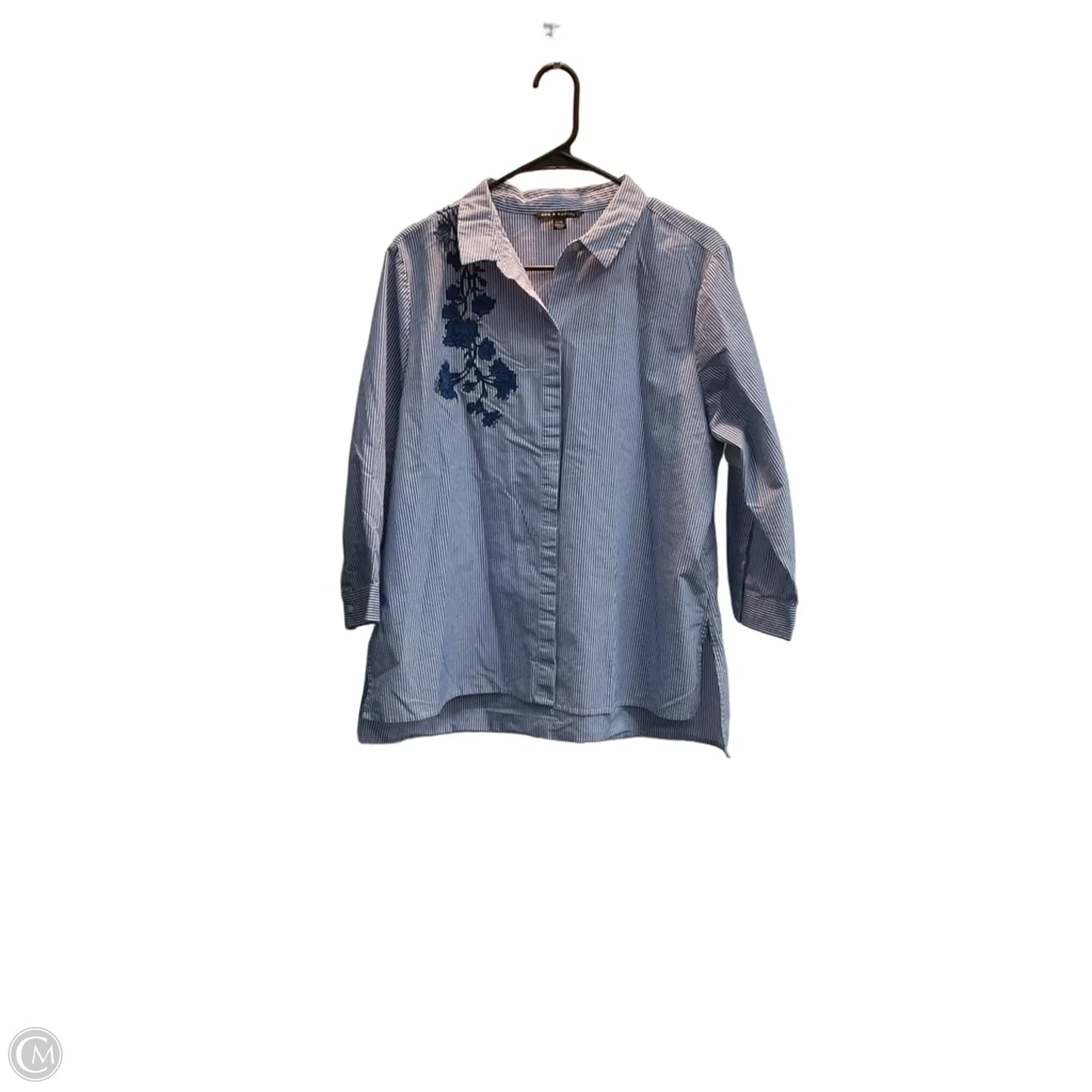 Top Long Sleeve By Zac And Rachel In Striped Pattern, Size: Xl