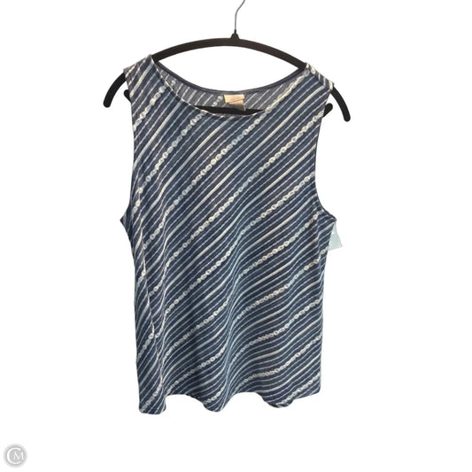 Top Sleeveless By Chicos In Blue, Size: L