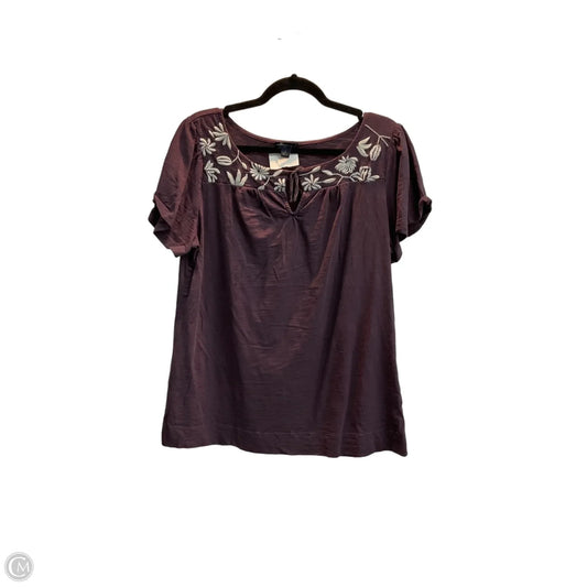 Top Short Sleeve By Banana Republic In Purple, Size: Xl