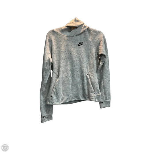 Athletic Sweatshirt Hoodie By Nike Apparel In Grey, Size: M
