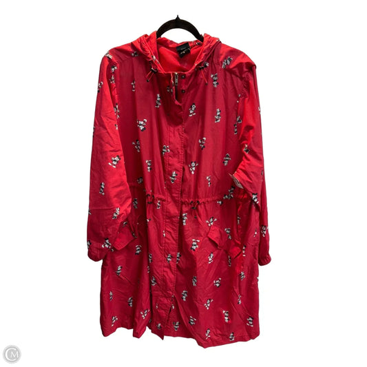 Jacket Windbreaker By Disney In Red, Size: 4x