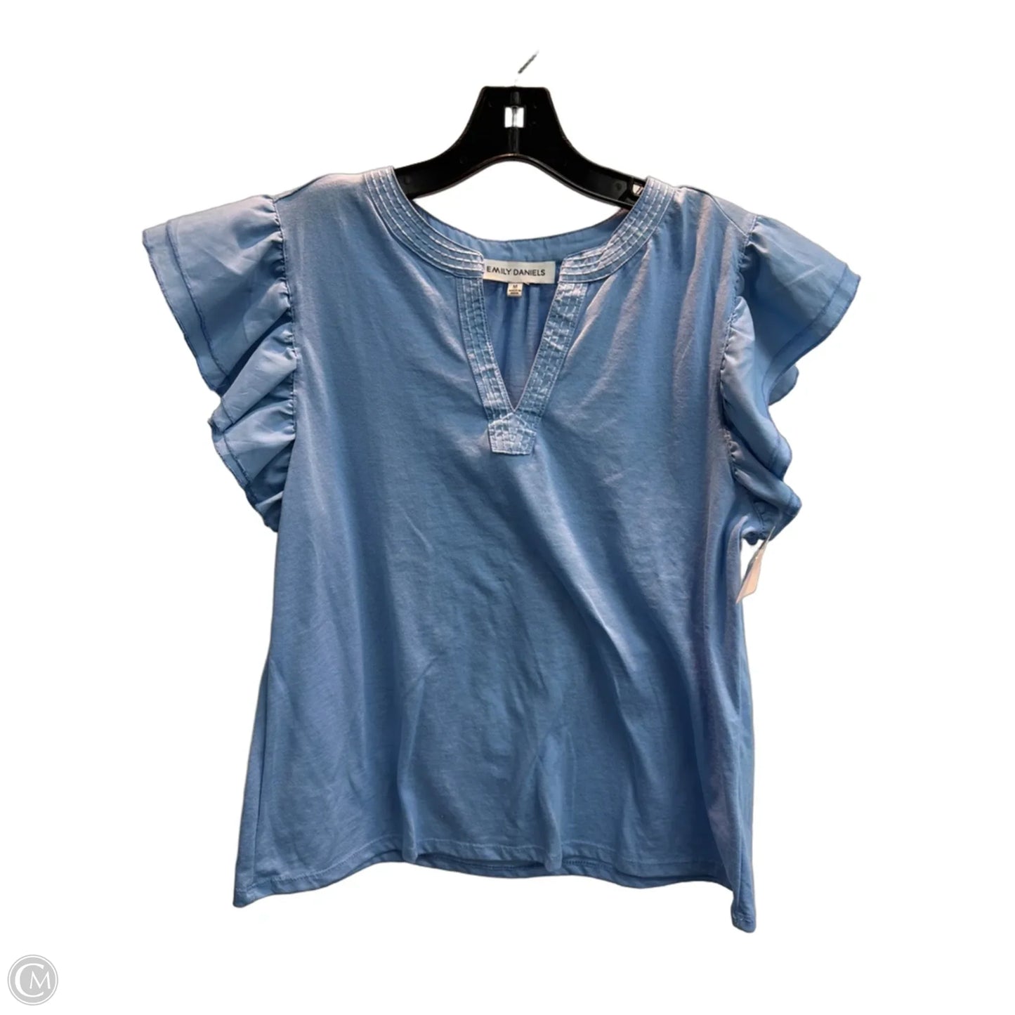 Top Short Sleeve By Emily Daniels In Blue, Size: M