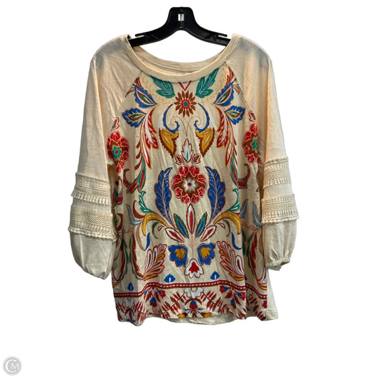 Top Long Sleeve By Cato In Multi-colored, Size: L