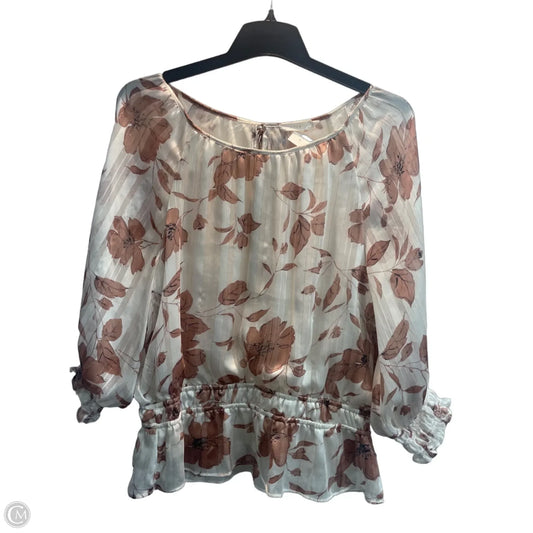 Blouse 3/4 Sleeve By Lush In Floral Print, Size: L