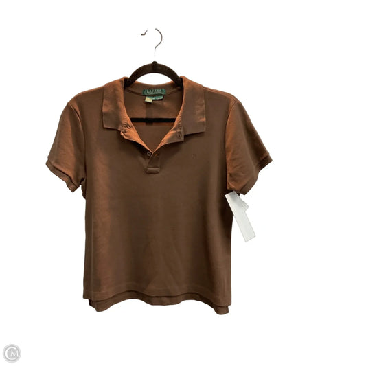 Top Short Sleeve By Lauren By Ralph Lauren In Brown, Size: Lp