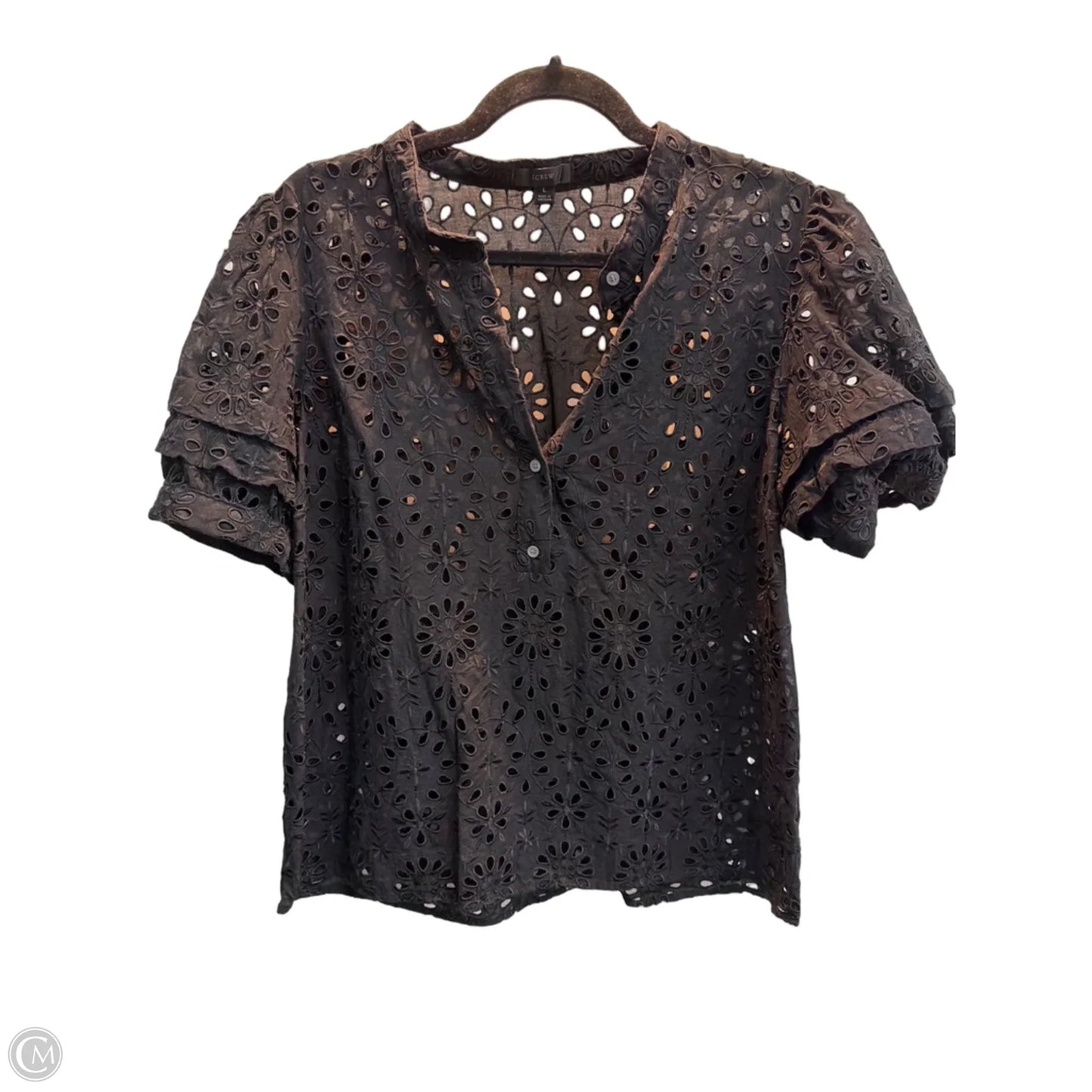 Top Short Sleeve By J. Crew In Black, Size: L