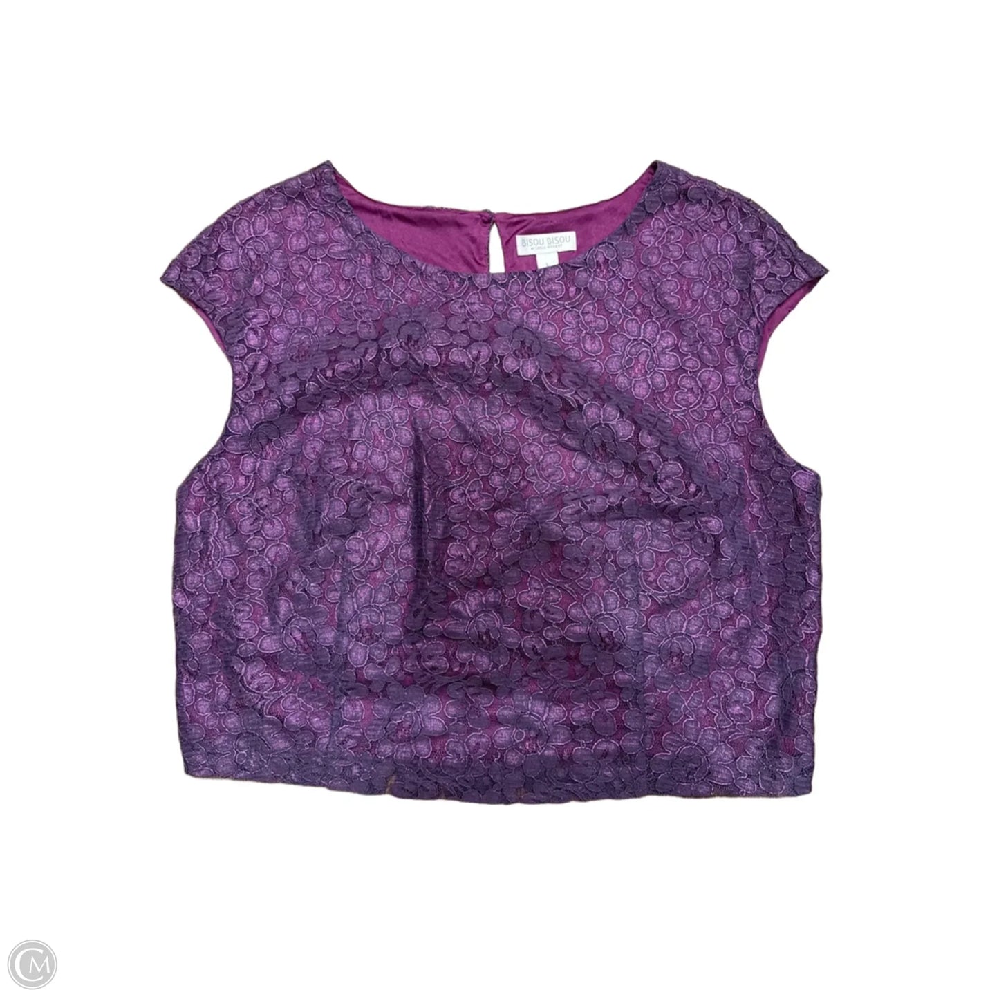 Top Sleeveless By Bisou Bisou In Purple, Size: L