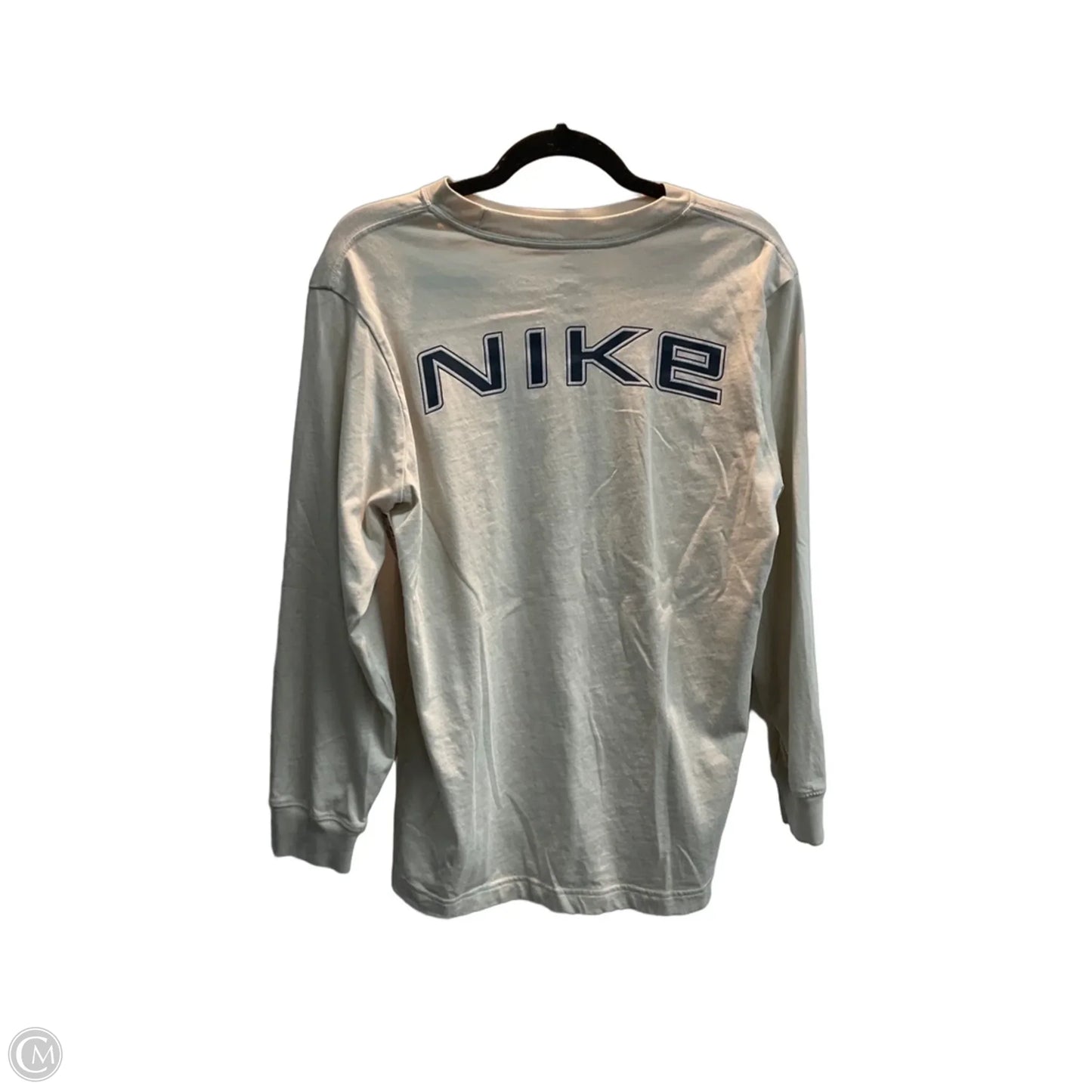 Athletic Top Long Sleeve Crewneck By Nike Apparel In Beige, Size: S